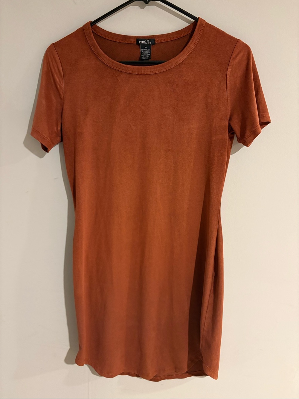 rue21 Rust Burnt Orange Bodycon T-Shirt Dress Women’s M Short Sleeve
